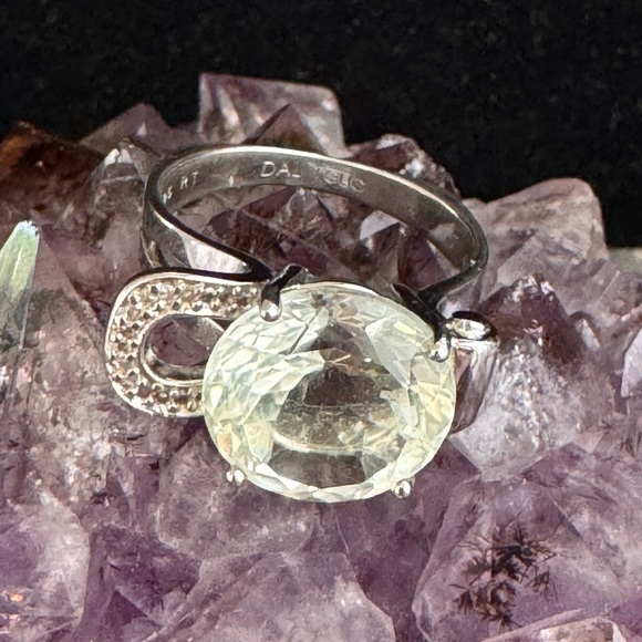 Daliglio Women's 14K White Gold Over Sterling Silver Amethyst and Diamond - Picture 3 of 11